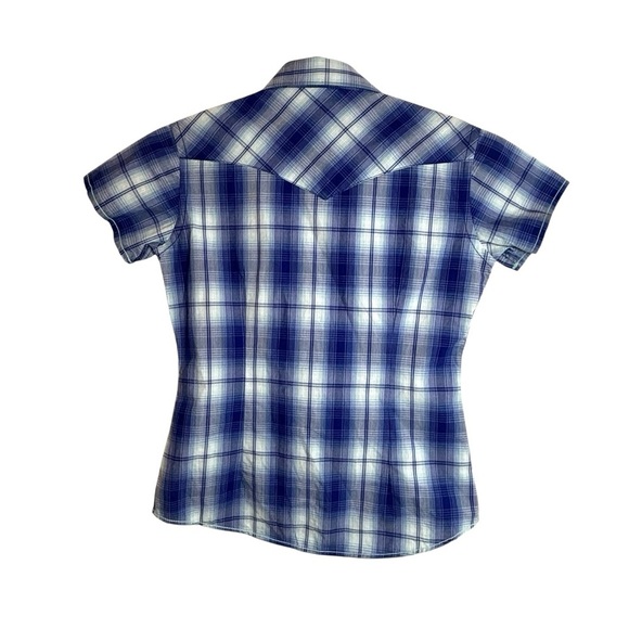 Panhandle Rough Stock Blue Plaid Button-Up Women’s Shirt Size Extra Small - Picture 4 of 5